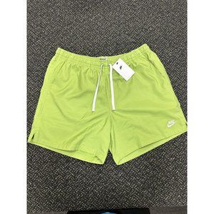 NEW Nike Sportswear Woven Flow Shorts Vivid Green/White AR2382-332 Men’s Size XL